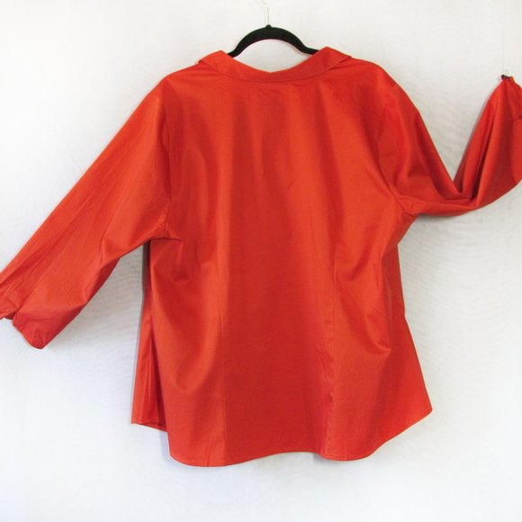 LANE BRYANT 24 Polished Cotton Blouse/Vintage - Picture 2 of 4